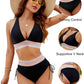 💃Semesterrea 49% OFF💃Magkontroll Färgblock Bikini Set