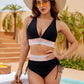 💃Semesterrea 49% OFF💃Magkontroll Färgblock Bikini Set