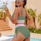 💃Semesterrea 49% OFF💃Magkontroll Färgblock Bikini Set