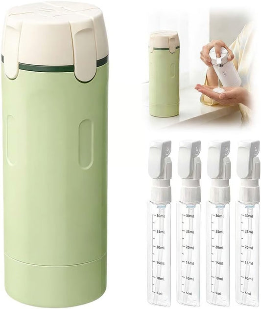 🧴4-i-1 Hervullbara Reseflaschar – Perfekt för Resor & Semester✨Läckningsskyddad, Kompakt & 4-i-1 Förvaring!