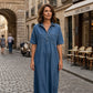 👗 50% RABATT NU! 👖 Ljus Denim Midiklänning med Fickor – Avslappnad & Bekväm – Perfekt för Vardagen 🌸