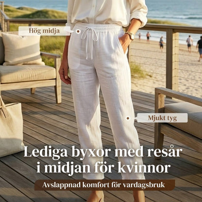 Lindränner – lätta & andningsbara byxor med elastisk midja 👖60% RABATT! 🔥