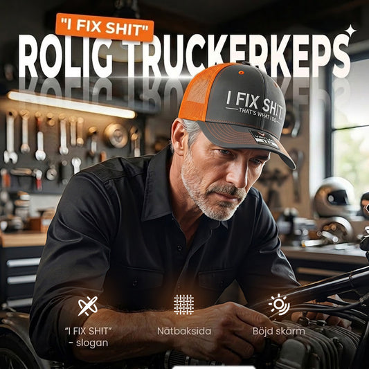 🔥Nyhet 2026 & Storsäljare🔥Trucker-keps med nätbakstycke – broderat ”I FIX SHIT” – andningsbar & justerbar 🧢🔧