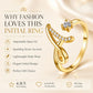 💍 50% RABATT! ✨ Justerbar Glittrande Initialring för Kvinnor – Välj Din Egen A–Z – Perfekt Som Present & Personlig Accessoar 🌸