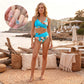 🌸🌿 Bikini-set för damer med blommönster och hög midja 🌊👙
