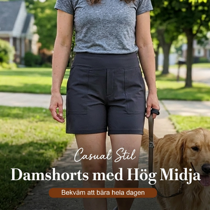 🍑 50% RABATT NU!✨ Dam Högmidjade Shorts – Magkontroll & 4-Vägs Stretch – Smörmjuka ☁️