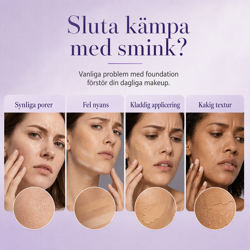 🧴 2-i-1 Foundationstift som Skiftar Färg – Inbyggd Borste & Full Täckning – Naturlig, Långvarig Finish för Alla Hudtoner