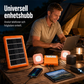 💥 50 % rabatt! ☀️ Bärbart solenergisystem – 4 W solpanel, 2400 mAh-batteri, stöd för Type-C/USB/DC-portar. Inkluderar 2 LED-lampor. Vattentåligt och stöttåligt. Perfekt för camping och nödsituationer 🛡️