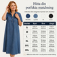 👗 50% RABATT NU! 👖 Ljus Denim Midiklänning med Fickor – Avslappnad & Bekväm – Perfekt för Vardagen 🌸