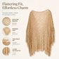 Somrig virkad cover-up med fransar – luftig nätstruktur, avslappnad passform & metallic-glans 👙✨