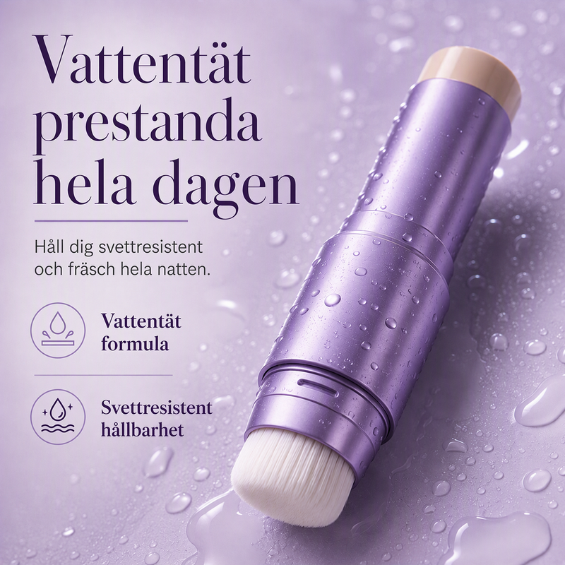 🧴 2-i-1 Foundationstift som Skiftar Färg – Inbyggd Borste & Full Täckning – Naturlig, Långvarig Finish för Alla Hudtoner