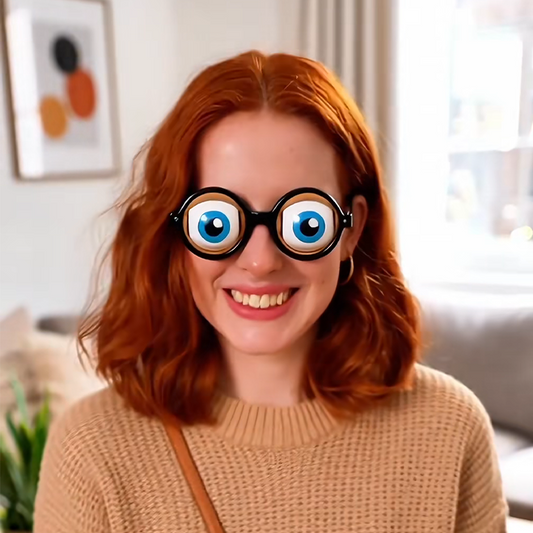 💥Roliga glasögon med blinkande ögonmekanism🥸