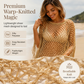 Somrig virkad cover-up med fransar – luftig nätstruktur, avslappnad passform & metallic-glans 👙✨