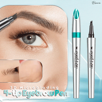 3D Vattentät Microblading Ögonbrynspenna - 4-Spets Design - Långvarig 36 Timmar
