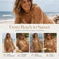 Somrig virkad cover-up med fransar – luftig nätstruktur, avslappnad passform & metallic-glans 👙✨