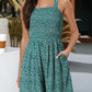 💃Kvinnor Sommar Square Neck Sleeveless Lös Casual Kort Smockad Romper✨