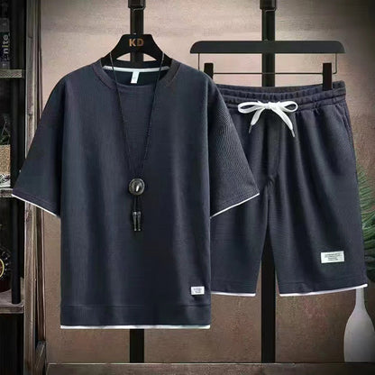 👕 50% RABATT NU! ✨ Vaffeltyg Kortärmad T-shirt 2-delat Set – Bekväm & Andningsbar – Perfekt för En Avslappnad Vardagslook – Passar Alla 🌿