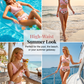 🌸🌿 Bikini-set för damer med blommönster och hög midja 🌊👙