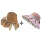 Solhatt med stickad krona & rosett – UPF 50+, formbart brätte & hästsvansvänlig 👒🎀