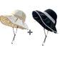 Solhatt med stickad krona & rosett – UPF 50+, formbart brätte & hästsvansvänlig 👒🎀
