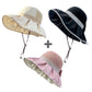 Solhatt med stickad krona & rosett – UPF 50+, formbart brätte & hästsvansvänlig 👒🎀