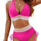 💃Semesterrea 49% OFF💃Magkontroll Färgblock Bikini Set