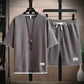 👕 50% RABATT NU! ✨ Vaffeltyg Kortärmad T-shirt 2-delat Set – Bekväm & Andningsbar – Perfekt för En Avslappnad Vardagslook – Passar Alla 🌿