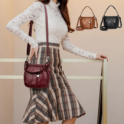 ⏰Endast nu 50% rabatt!👜Avslappnad veckad väska i mjukt läder – Praktisk bucket-väska med stil💼Lätt, slitstark och perfekt för vardagsbruk!🌟