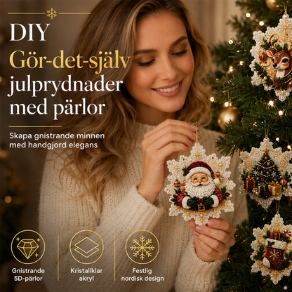 🎄 50% RABATT NU! 🎁 Set med julpynt att måla och hänga upp själv – 5D-diamantmålning, glänsande pärlor & högtransparent akryl – roligt julprojekt för hela familjen ✨