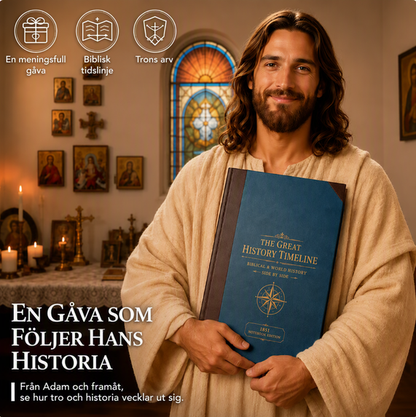 📜 50 % RABATT NU! 🕰️ Kronologisk historietabell – 6 000 år av bibliska & världshistoriska händelser i en utfällbar tidslinje 🌍