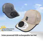 🌞 50% RABATT NU! 🍃 Andningsbar Baseballkeps med Solfläkt – Dubbel Strömkälla, 360° Justerbar Fläkt & UPF50+ Skydd 🧢