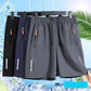 🔥50% RABATT NU!🔥  Herrars elastiska sommarshorts – Andningsbara, dragkedjefickor & stretchig passform – Perfekta för sport, resa eller varma dagar – bekväma och praktiska ☀️