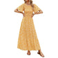 👗 50% RABATT NU! 🌸 Women's Casual Floral Print Maxi Dress – Flutter ärmar, Smockad Hög Midja & Flödande Kjol i lager ✨