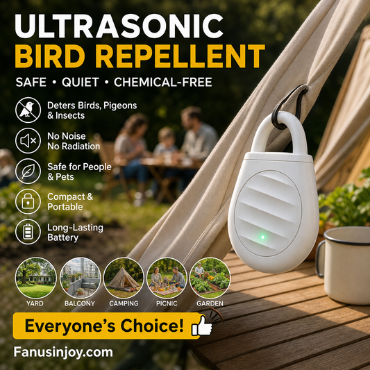 🔥 50 % RABATT! Bärbar ultraljudsskrämmare med nyckelring – hjälper till att hålla fåglar och insekter borta 🐦🌳