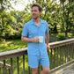 CASUAL STYLE✨Löst sittande kortärmad skjorta och shorts för herr, 2-delat set