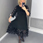 💖Utsvängd oversized klänning med prickigt mönster