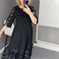 💖Utsvängd oversized klänning med prickigt mönster