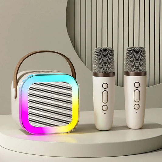 🔥🎁 Nyhet 50 % RABATT! 🎼 Mini karaoke-enhet för barn med trådlösa mikrofoner – rolig present till pappa på Fars dag! 🎶👨‍👧‍👦