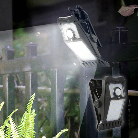 Installationsfri Solcellslampa med Clip - 45 LED - Rörelsesensor - IP65 Vattentät