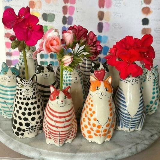 🔥Het försäljning 50% rabatt💝Polka Dot Cat Vase🐱