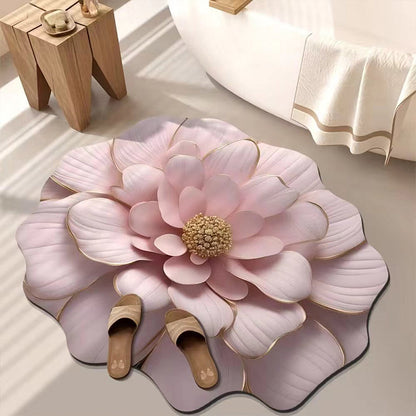 3D-Formad Absorberande Golvmatta med Diatomitblommor