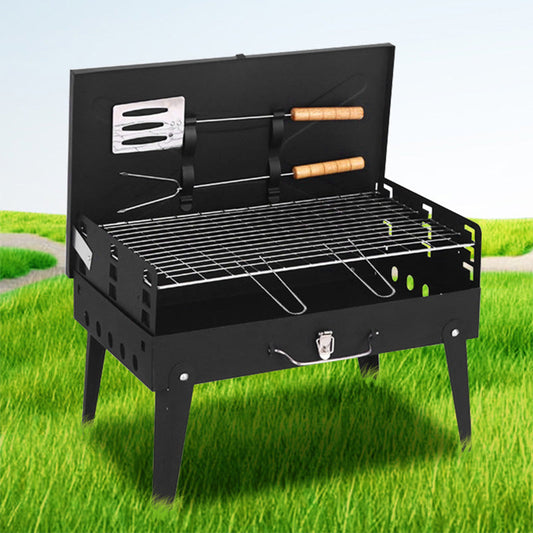 🔥Bärbar hopfällbar kolgrill för utomhusmatlagning🍖