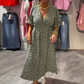 👗✨V-ringad klänning med tryck för kvinnor