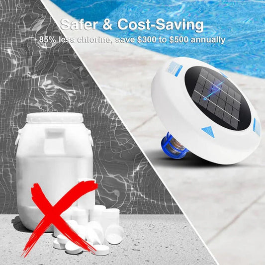 Kristallklar pool - utan kemikalier, med solenergi🌞SOLJONISERARE FÖR KRISTALLKLART VATTEN I POOLEN