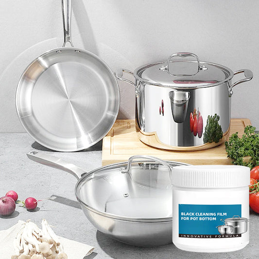 🧽 HET FÖRSÄLJNING - KÖP 2 FÅ 3✨Kraftfull Bränd Restborttagare Pasta för Köksredskap🔥Giftfri Formula med Mikropolering för Kastruller, Pannor & Grillar🍳