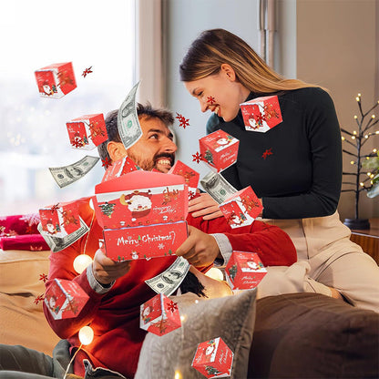 🎄Julklapp🎄Explosiv Pop-Up Överraskning Pengar Presentask
