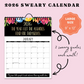 2026 Funny Floral Wall Calendar