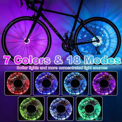 💫LED-cykelljus för Hjul – Vattentät, Lätt att Montera & 8 Färglägen🌈