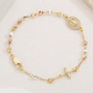 Elegant Armband med Kors och Strasstenar