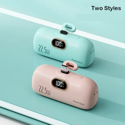 5000 mAh Mini Bärbar Powerbank - 22.5W Snabbladdning, Ultrakompakt för Resor
